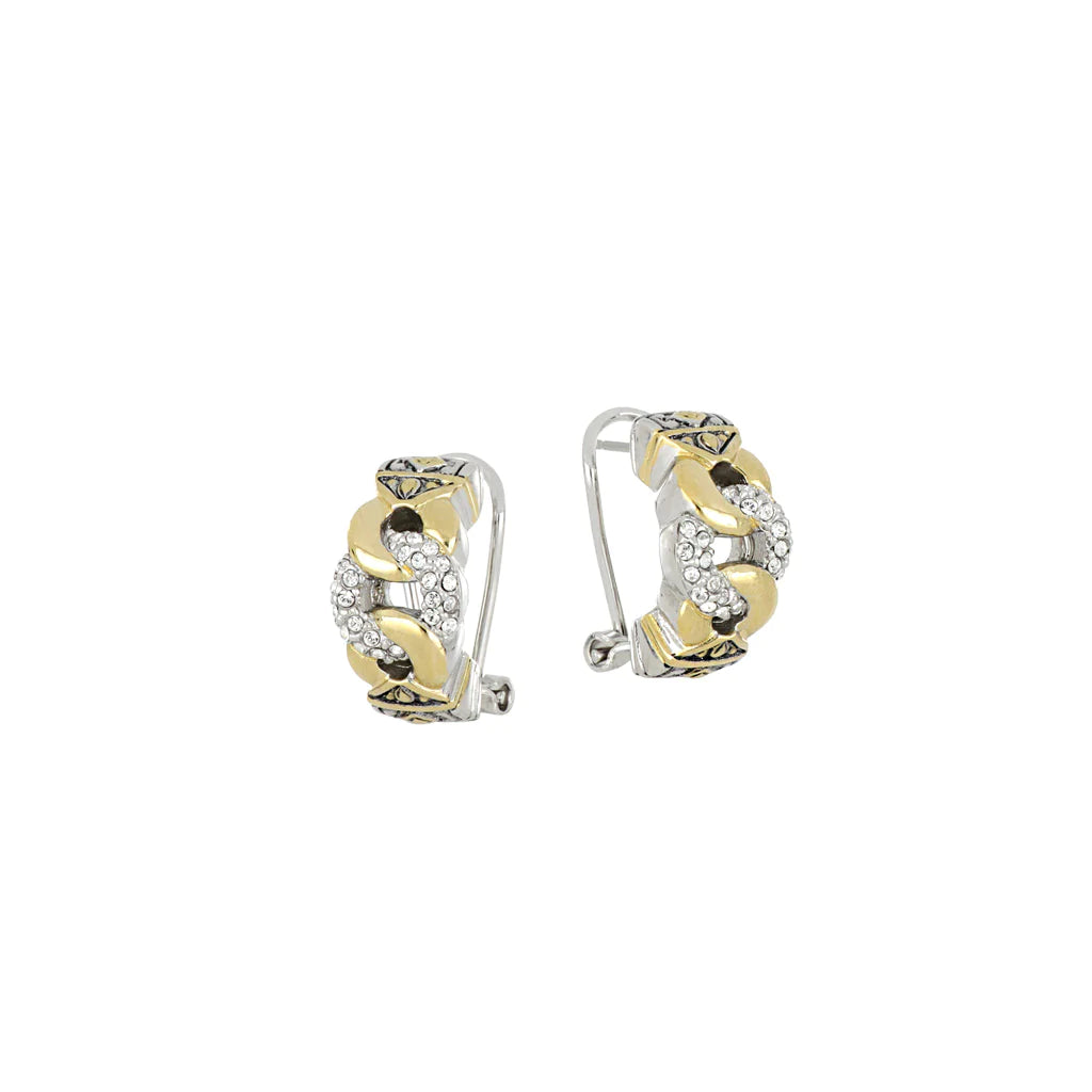 John Medeiros Antiqua Three Circle Pavé Post Clip Earrings