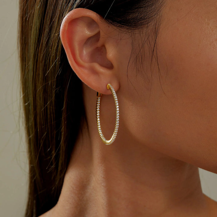 Lafonn 35 mm Hoop Earrings in Gold