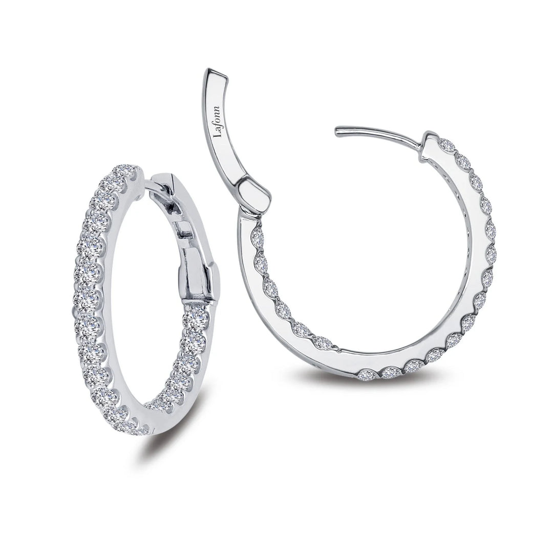 Lafonn 20 mm Inside Out Hoop Earrings in Silver