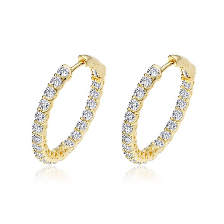 Lafonn 20 mm Inside Out 2.00 Hoop Earrings in Gold