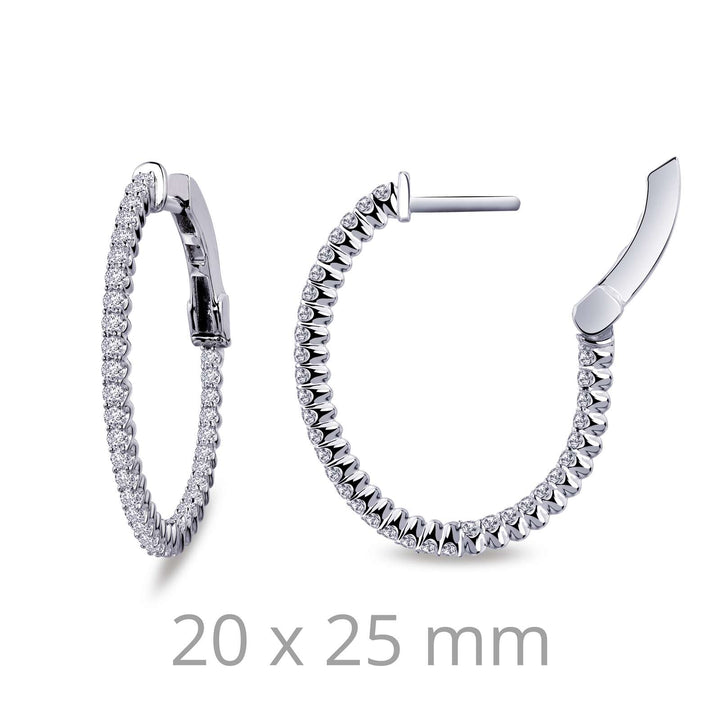 Lafonn 20 mm x 25 mm Oval Hoop Earrings