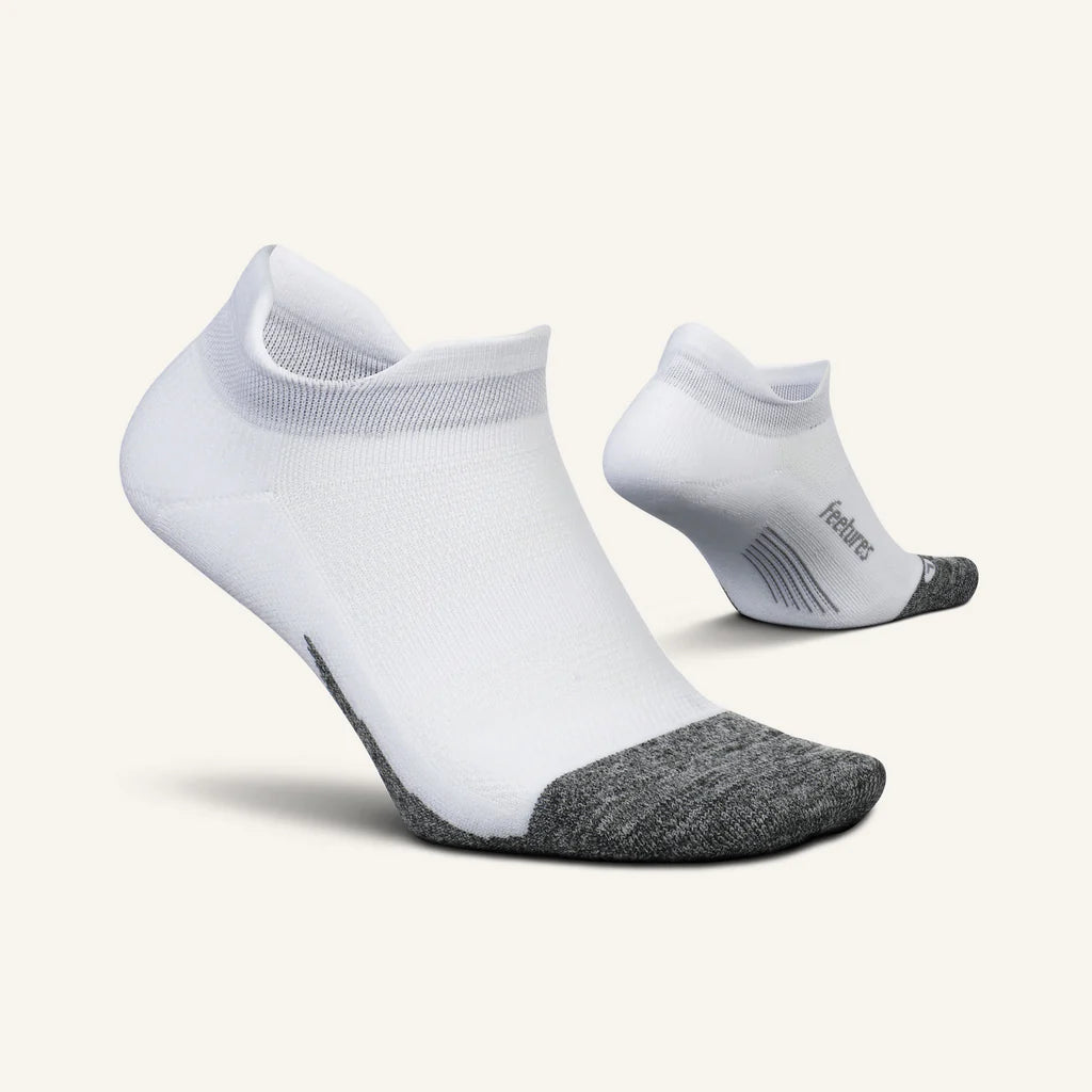 Feetures Elite Light Cushion No Show Tab Sock in White