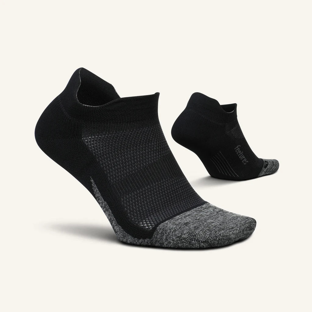 Feetures Elite Light Cushion No Show Tab Sock in Black