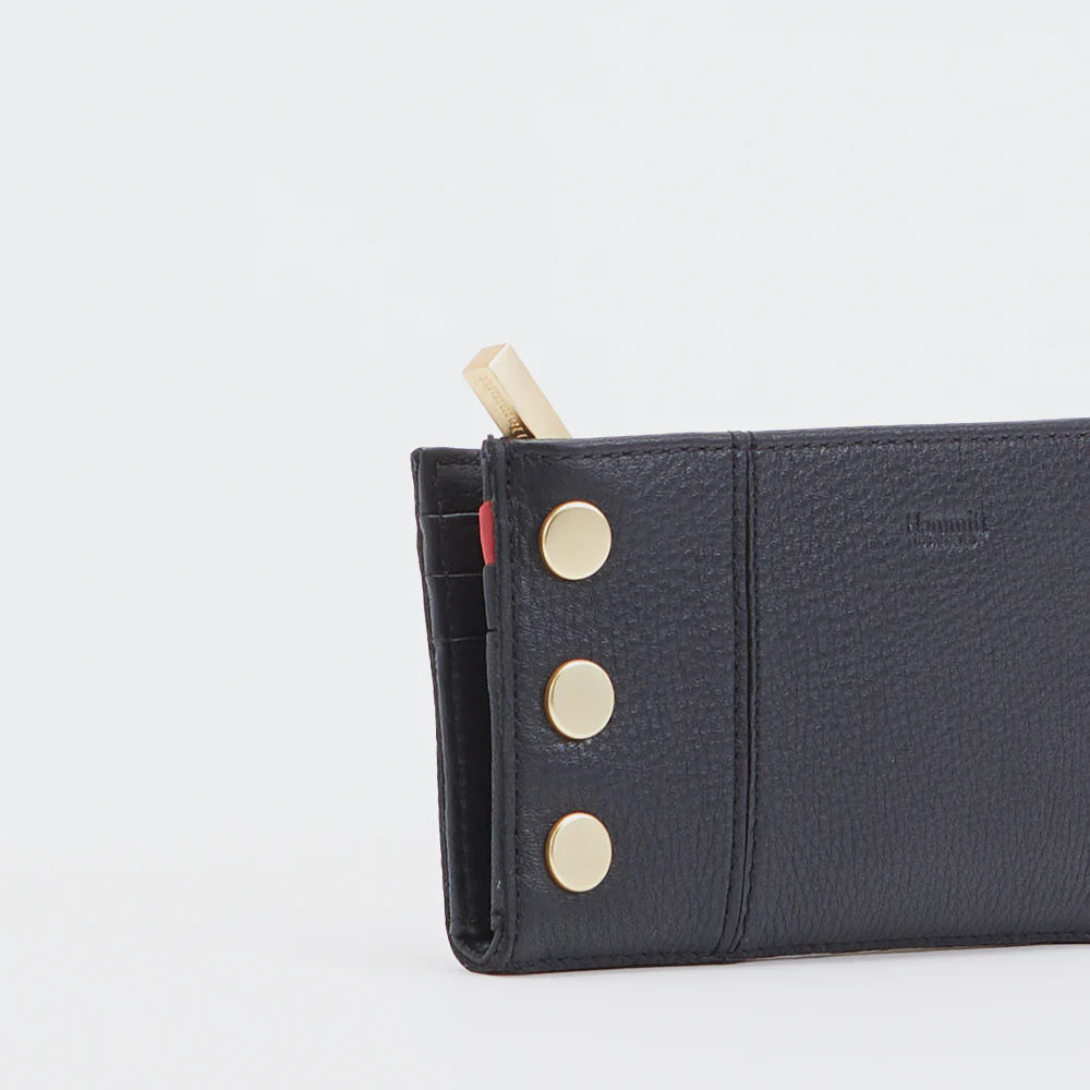 Hammitt 110 North Bifold Leather Wallet in Black Brushed Gold