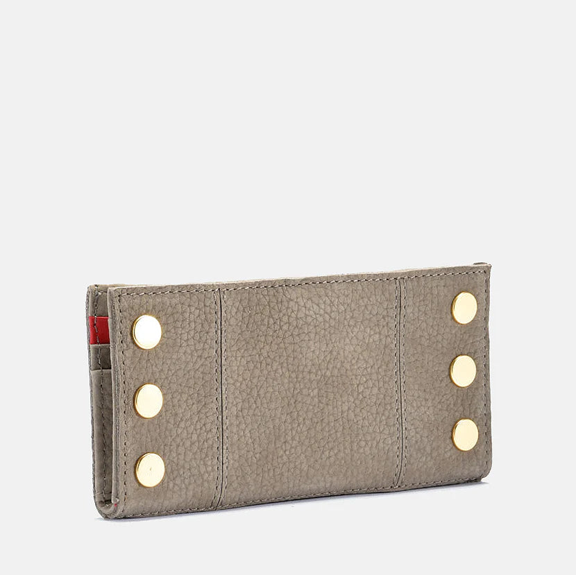 Hammitt 110 North Bifold Leather Wallet in Grey Natural Brushed Gold
