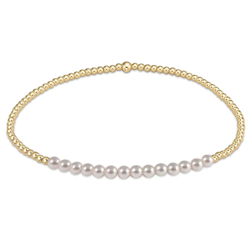 enewton Gold Bliss 2mm Bead Bracelet in Pearl