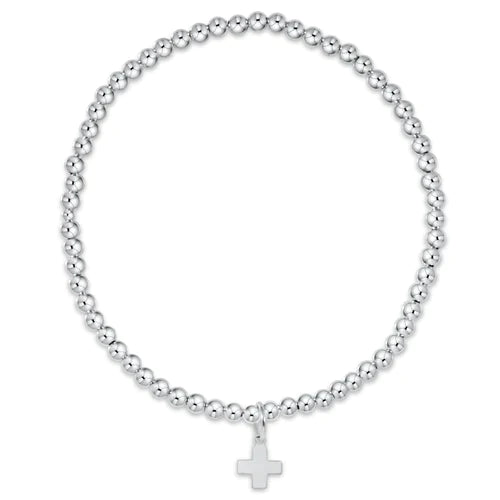 Enewton classic sterling 2mm bead bracelet - signature cross sterling charm