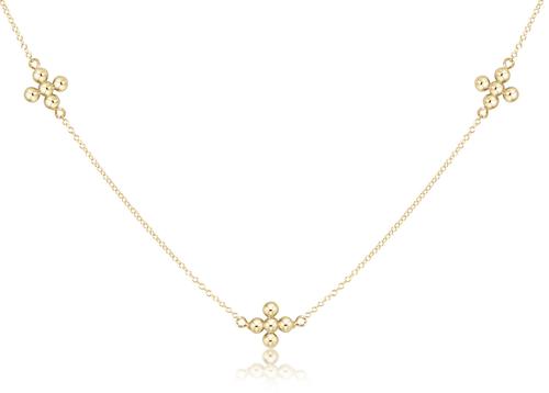 Enewton 17" choker simplicity chain gold - classic beaded signature cross gold