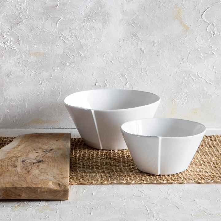 VIETRI LASTRA WHITE MEDIUM STACKING SERVING BOWL IN WHITE