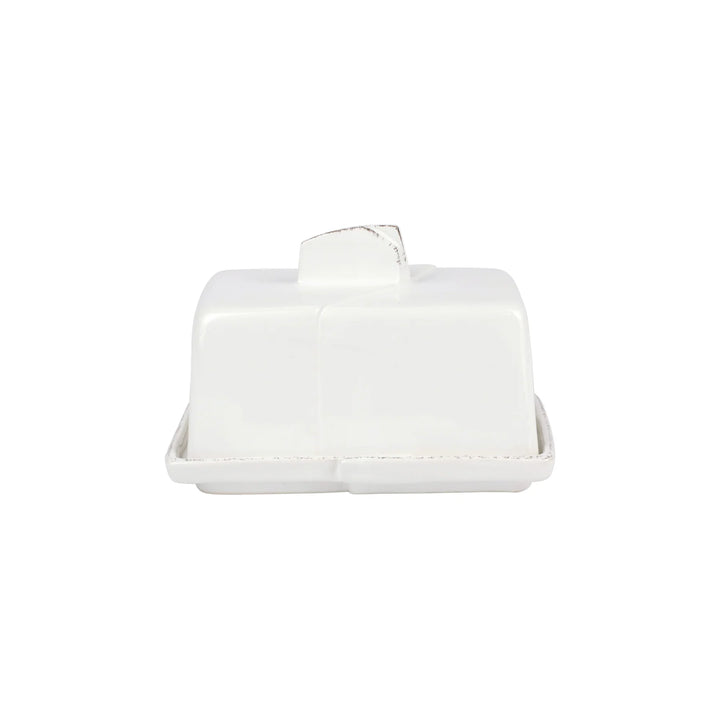 VIETRI LASTRA WHITE BUTTER DISH