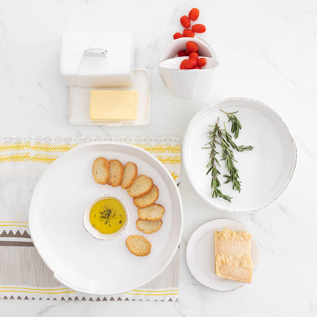 VIETRI LASTRA WHITE BUTTER DISH