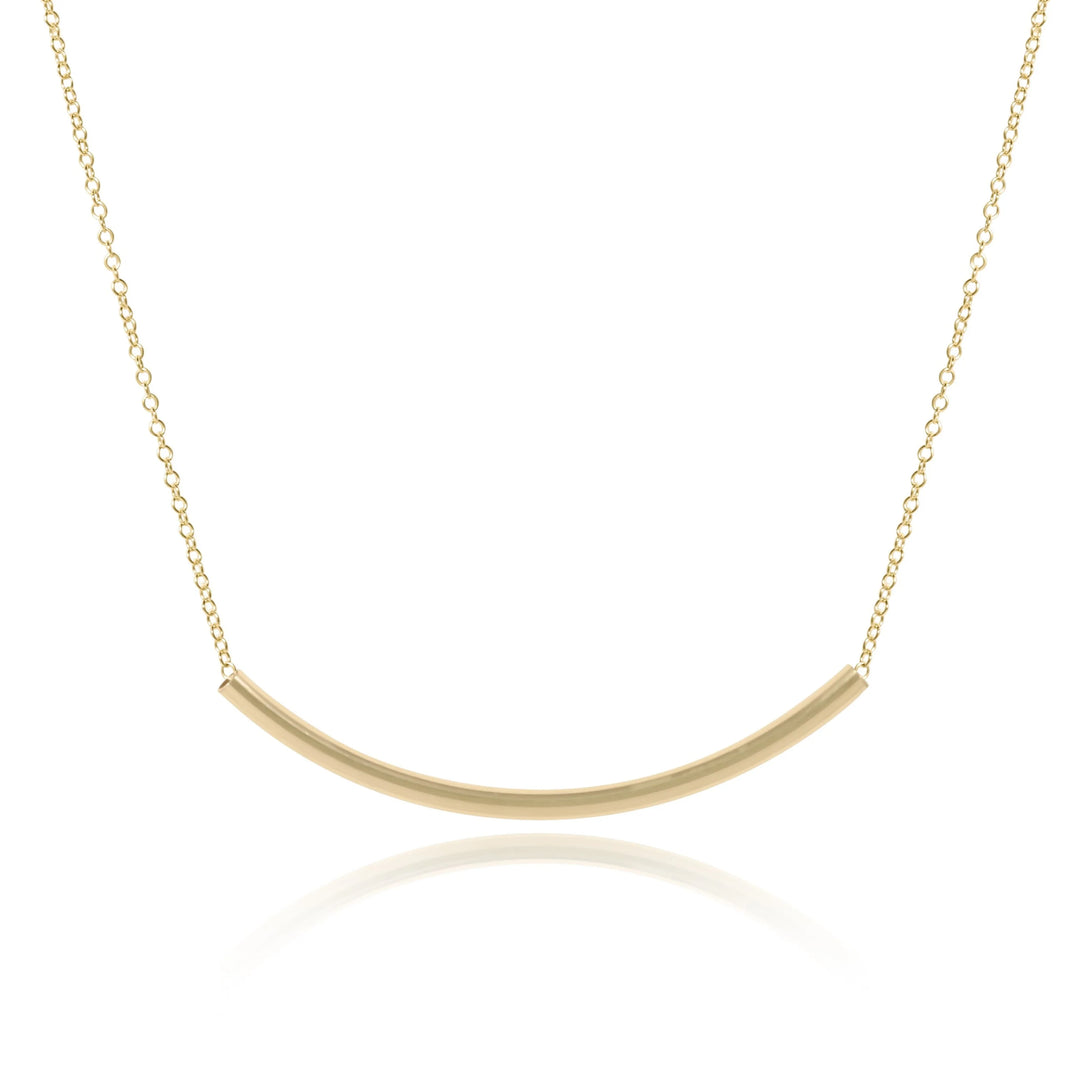 Enewton 16" necklace gold - bliss bar small smooth gold