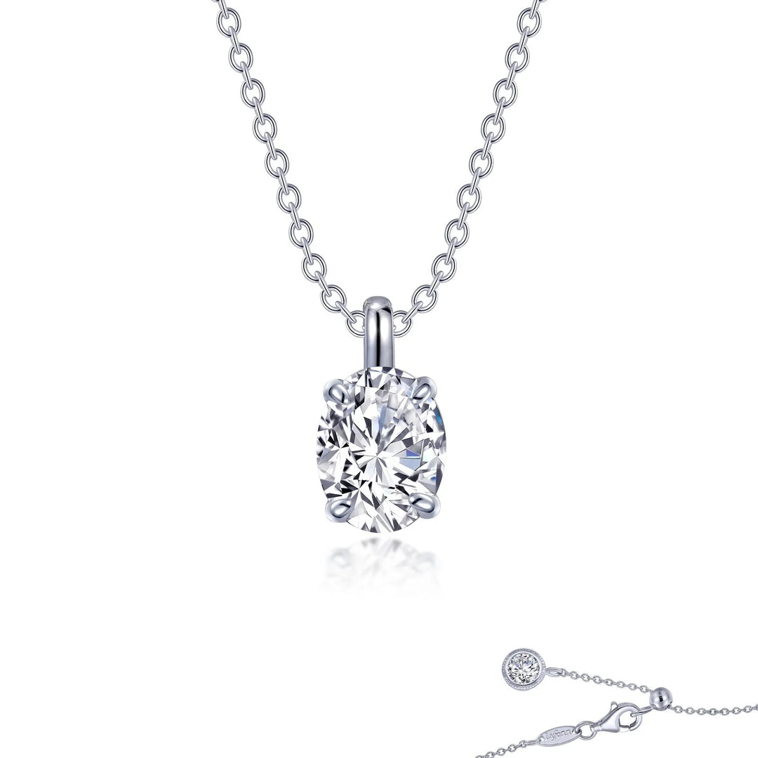 Lafonn Oval Solitaire Necklace in Silver