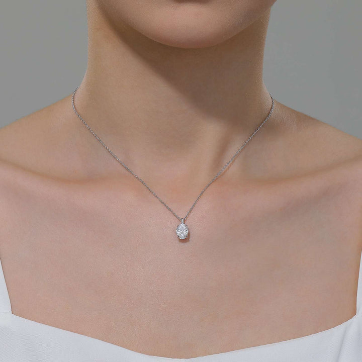 Lafonn Oval Solitaire Necklace in Silver