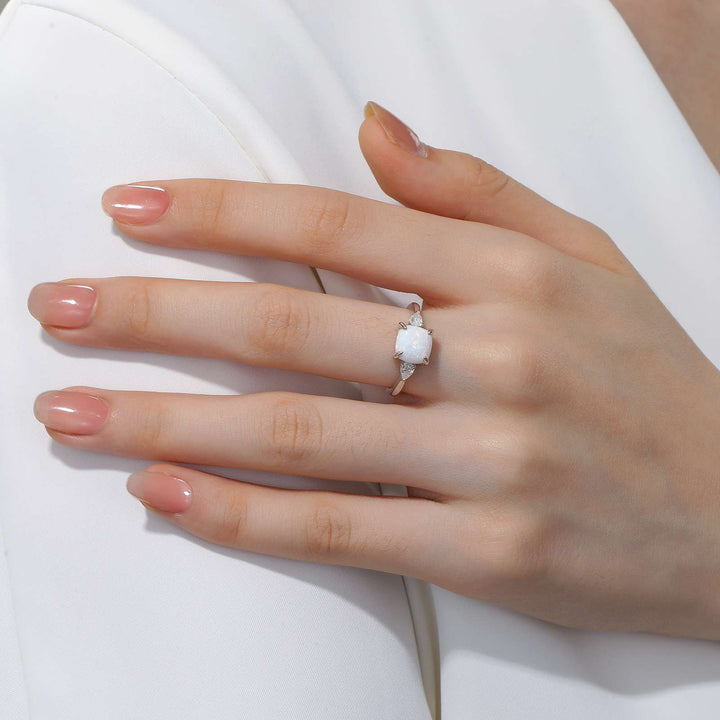 Lafonn Opal Three-Stone Engagement Ring