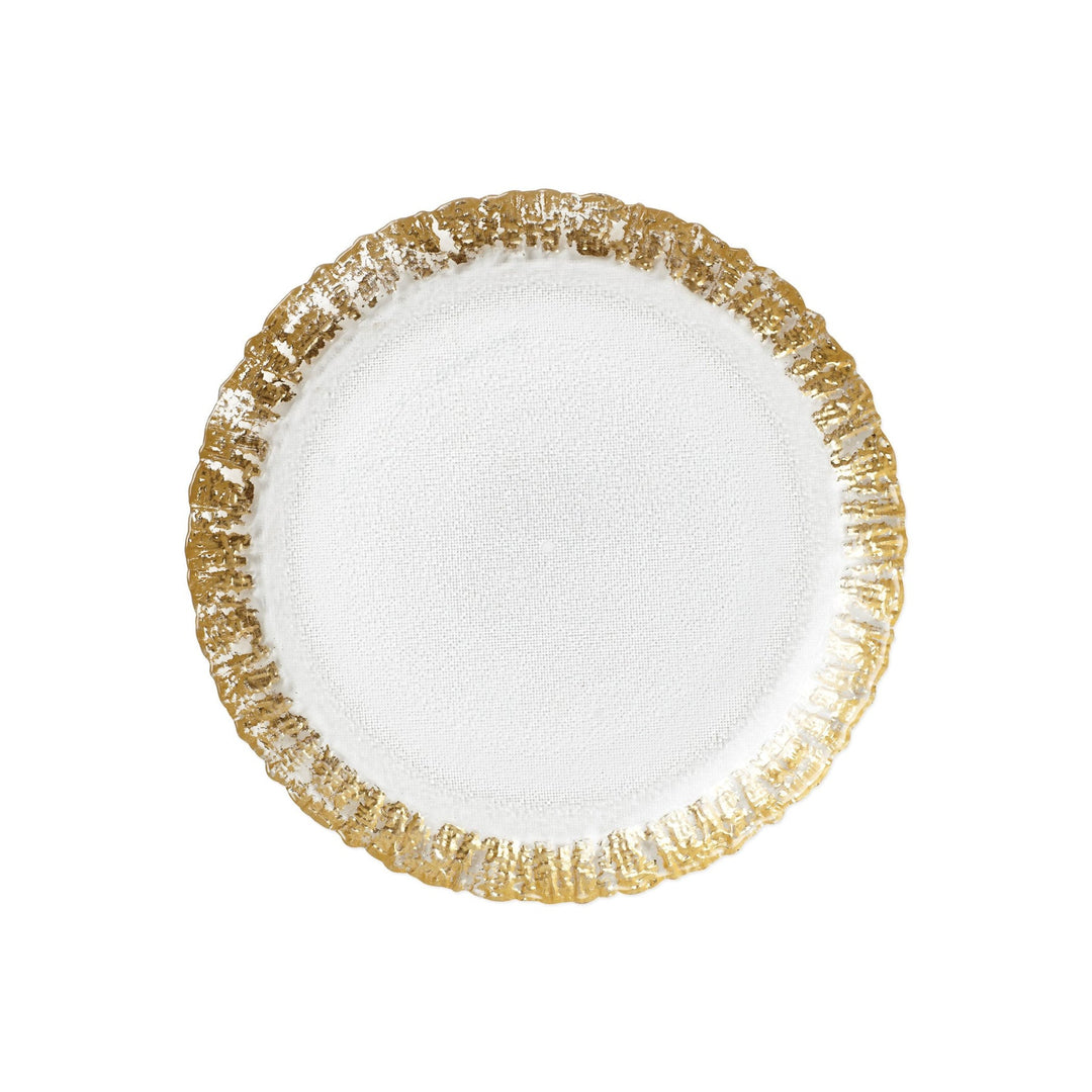 VIETRI RUFOLO GLASS GOLD SALAD PLATE