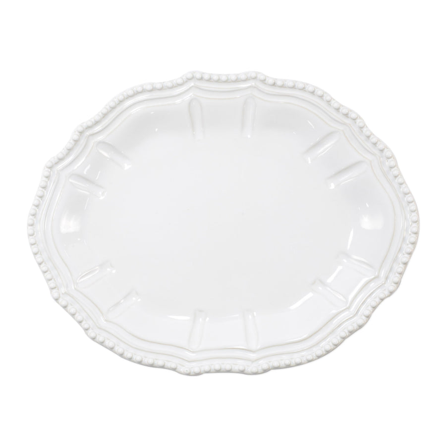 VIETRI INCANTO STONE WHITE BAROQUE SMALL OVAL PLATTER