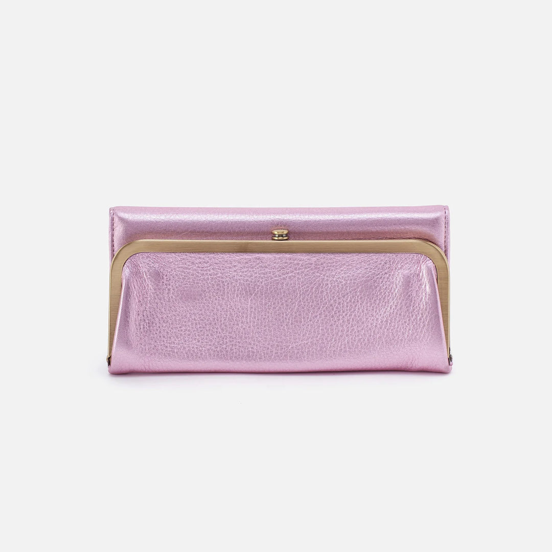 Hobo Rachel Continental Wallet in Pink Metallic