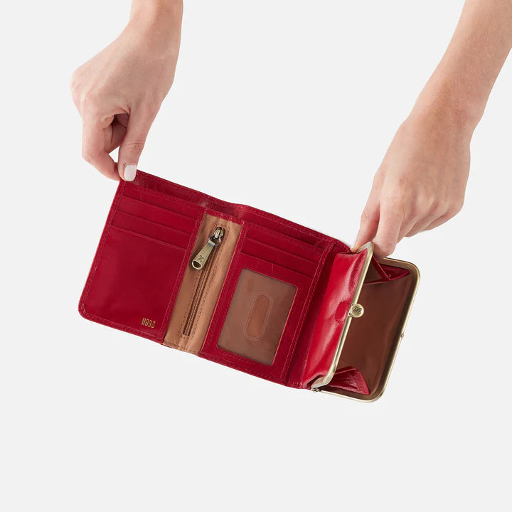 Hobo Robin Compact Wallet in Crimson