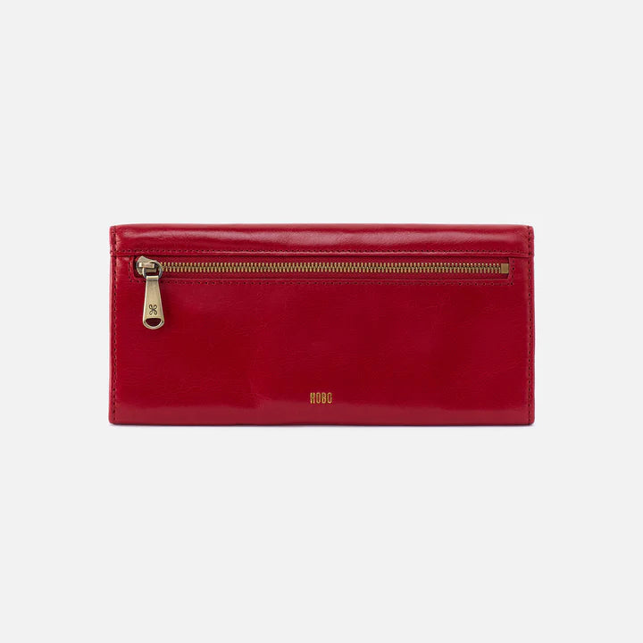 Hobo Jill Large Trifold Wallet in Crimson