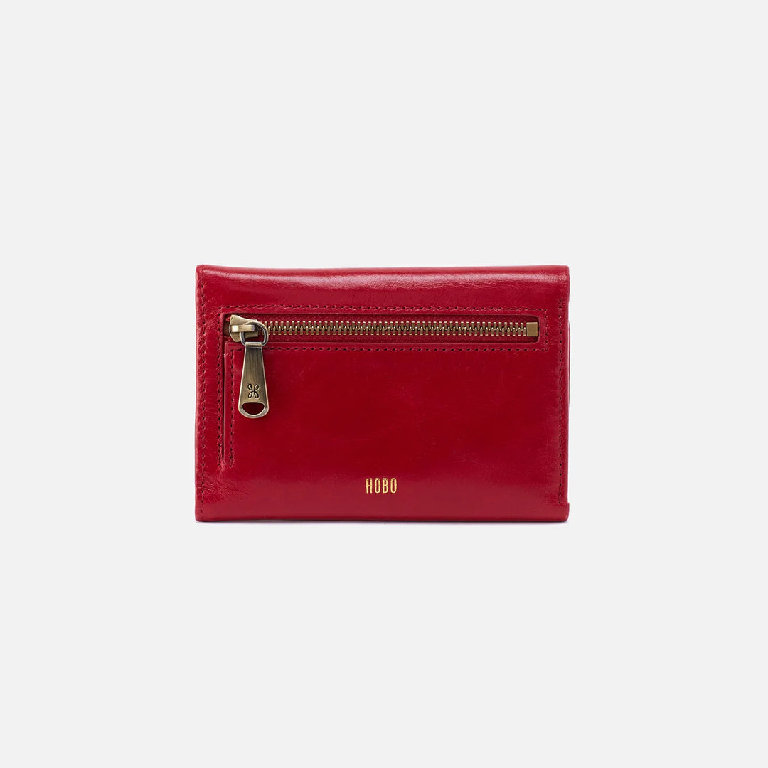 Hobo Jill Trifold Wallet in Crimson