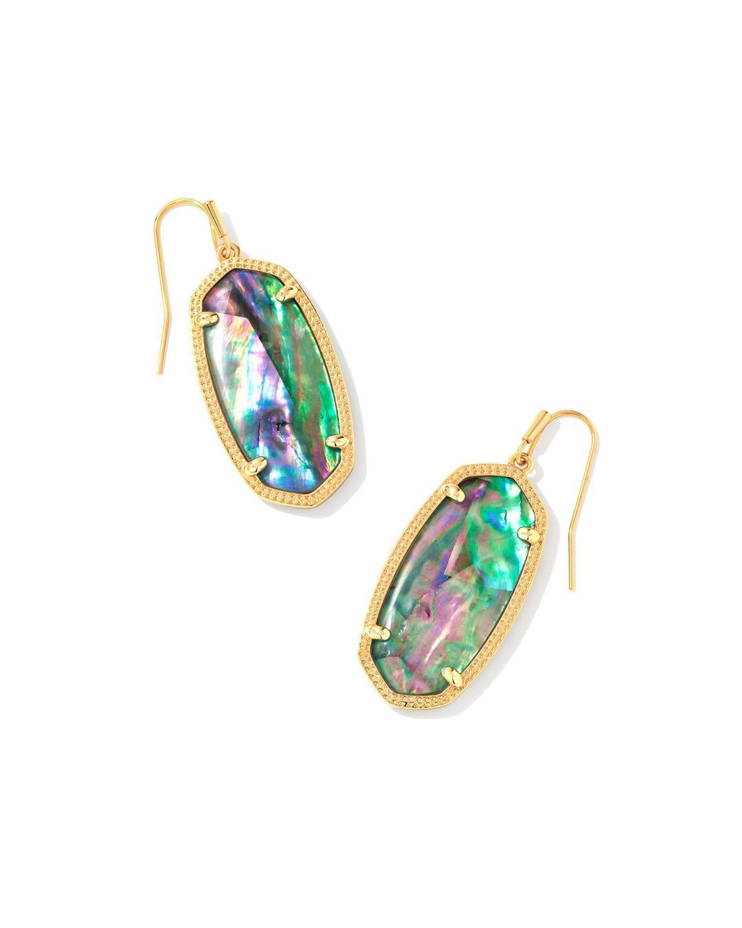 Kendra Scott Elle Drop Earrings in Gold Lilac Abalone