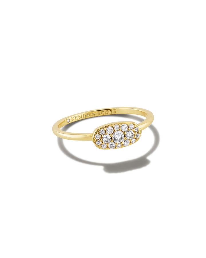 Kendra Scott Grayson Gold Band Ring in White Crystal