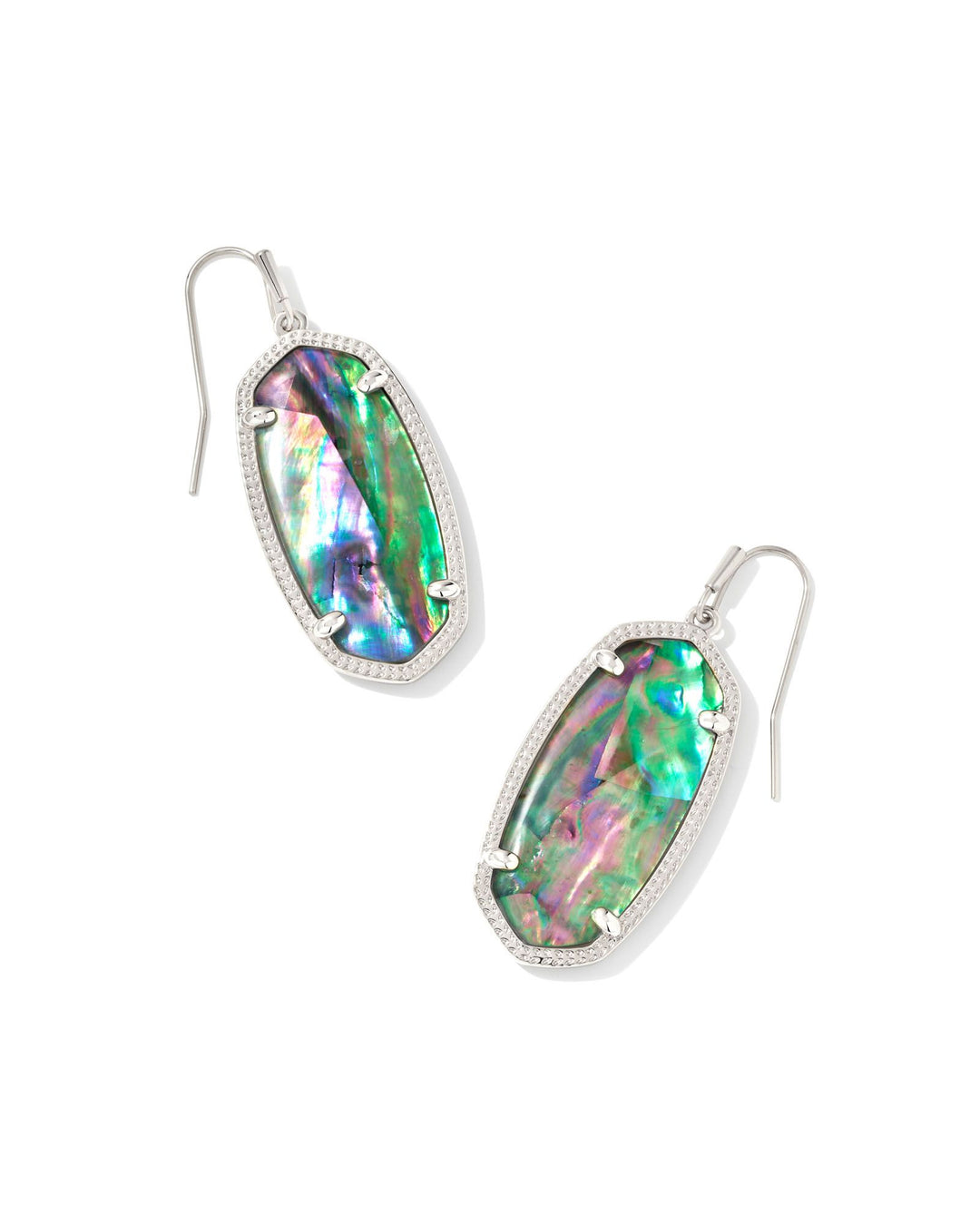 Kendra Scott Elle Drop Earrings in Silver Lilac Abalone