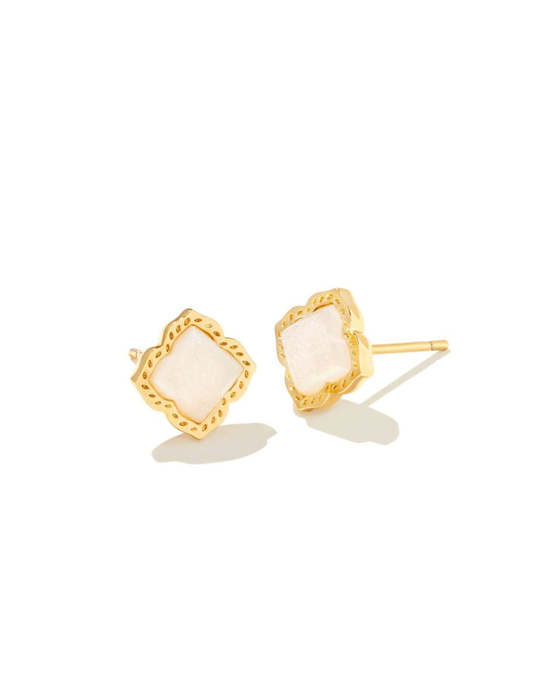 Kendra Scott Mallory Stud Earrings in Gold Iridescent Drusy