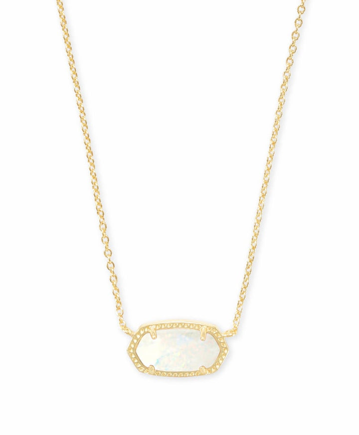 Kendra Scott Elisa Gold Pendant Necklace In White Opal