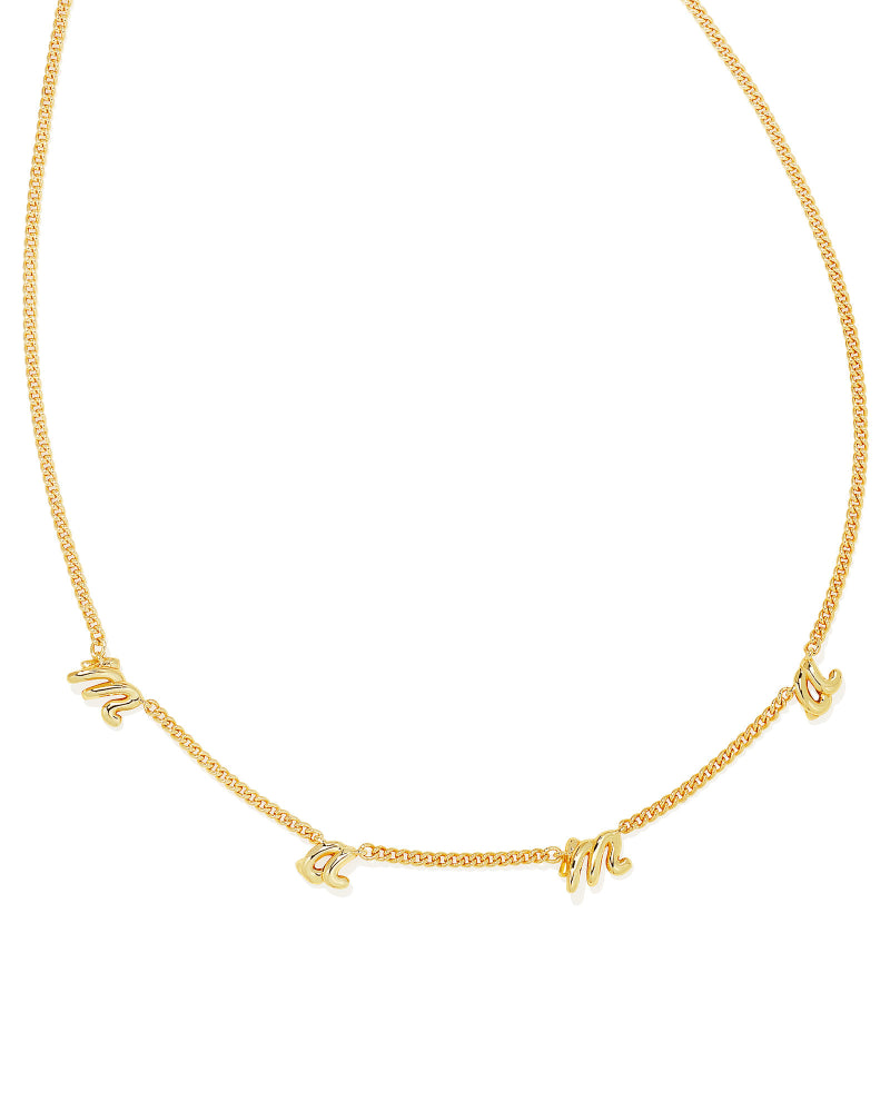 Kendra Scott Mama Script Strand Necklace in Gold