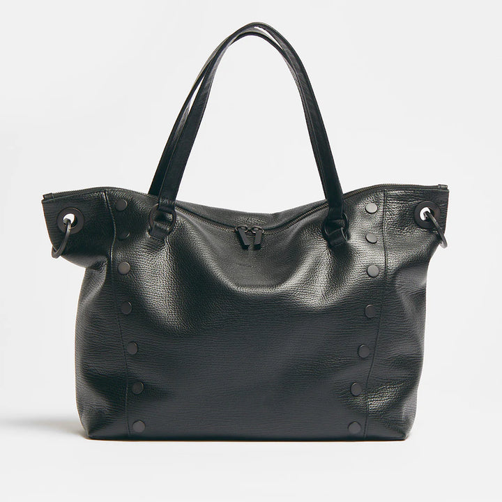 Hammitt Daniel Large Leather Tote Bag in Black Gunmetal