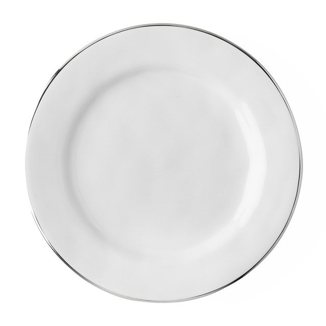 Juliska Puro Dessert/Salad Plate - Whitewash with Platinum Rim