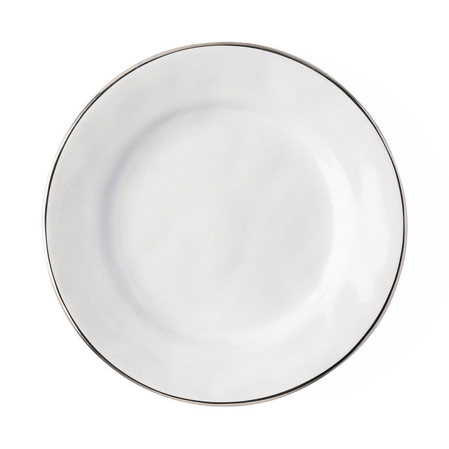 Juliska Puro Side/Cocktail Plate - Whitewash with Platinum Rim
