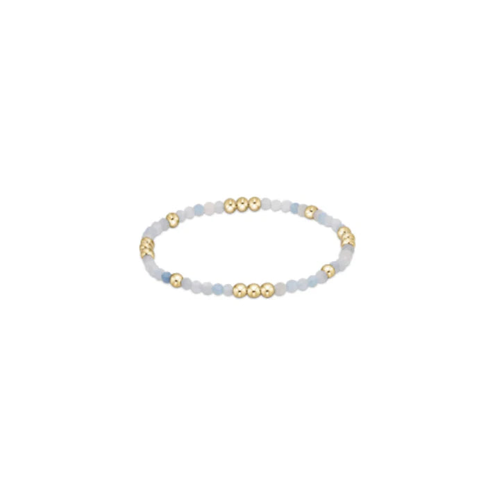 Enewton Worthy Pattern 3mm Gemstone Bead Bracelet IN AQUAMARINE